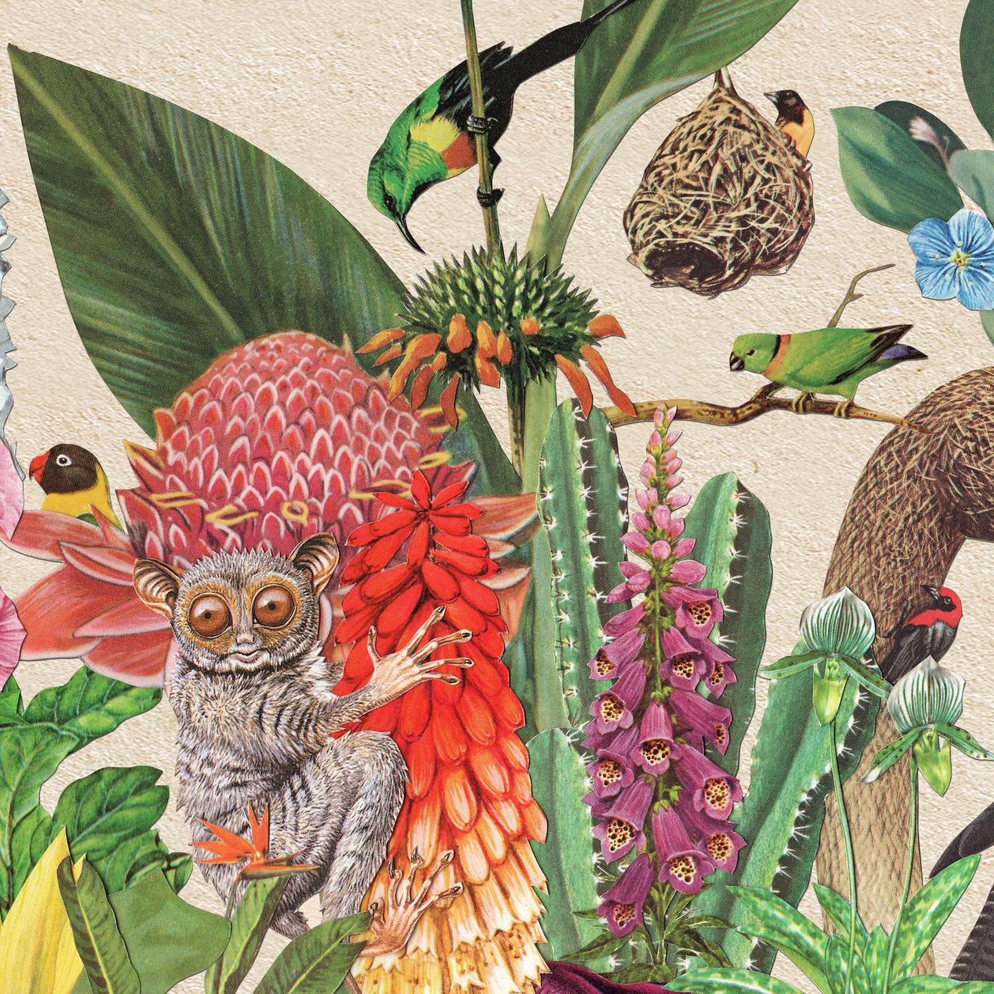 Castaways in the Jungle Art Print - Cream