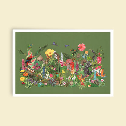 Castaways in the Jungle Art Print - Green
