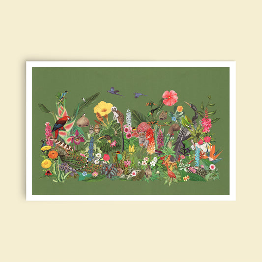 Castaways in the Jungle Art Print - Green