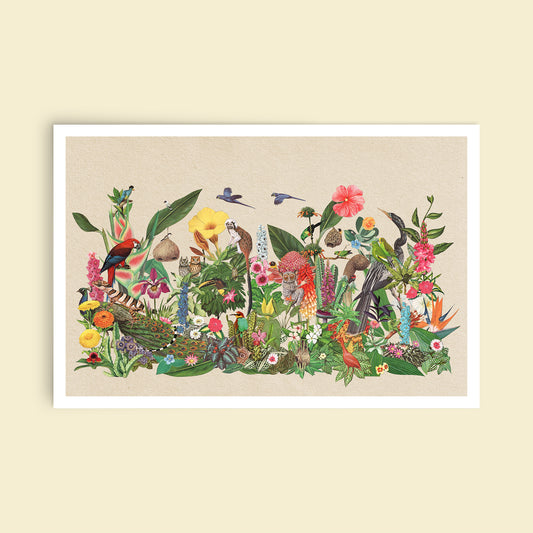 Castaways in the Jungle Art Print - Cream