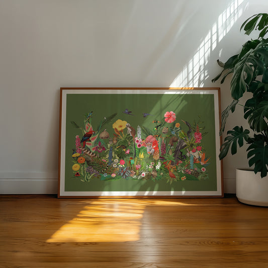 Castaways in the Jungle Art Print - Green