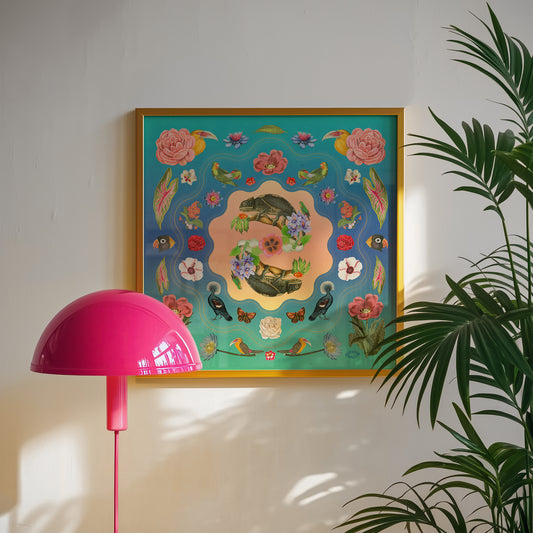 Chameleon Kaleidoscope Art Print