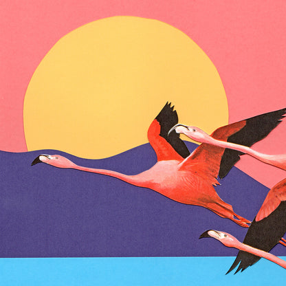 Flight of the Flamingos Art Print
